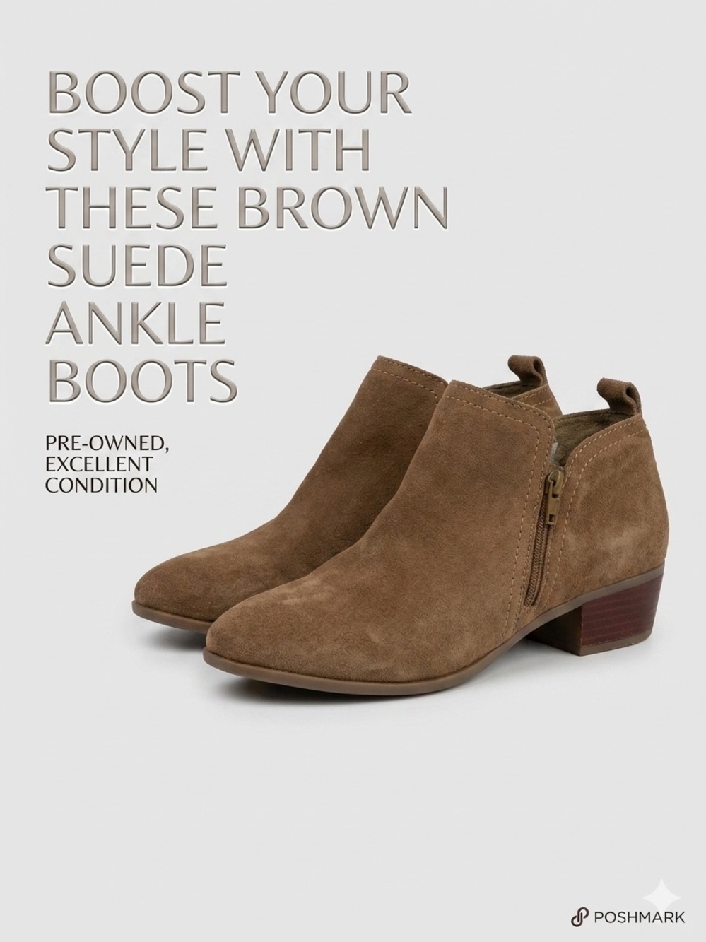 Diba True Brown Suede Ankle Boots Booties Size 8 Low Top